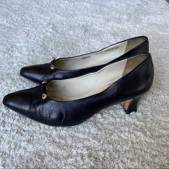 BALLY vintage pointed toe black heels Juniper 7 - Picture 4 of 7